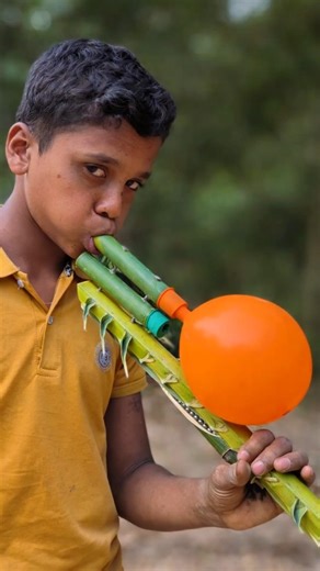 Two Balloons Toy with Coconut Leaf #bamboo #shorts