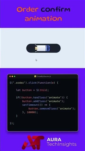 JavaScript Order Confirm Animation Modern UI Feedback Effect #shorts #viralshort #interactiveui