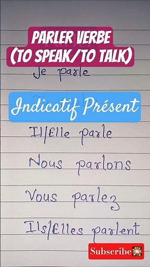 Parler verbe (to speak/to talk) #frenchforbeginner #learnfrench #frenchgrammar