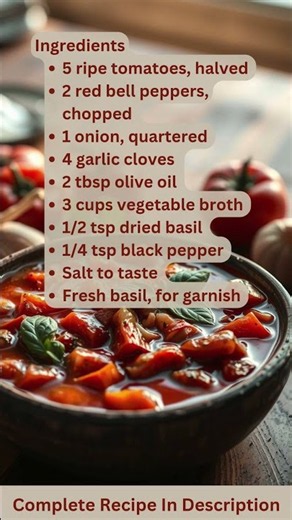 Roasted Tomato & Red Pepper Soup Recipe by Diabetic Cooking Recipes