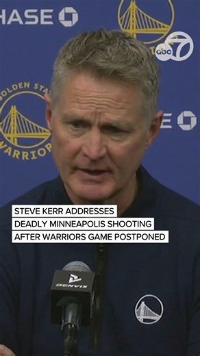 Warriors coach Steve Kerr speaks after the deadly shooting in Minneapolis, as the Warriors and Timberwolves postponed their game from Saturday to Sunday. The Timberwolves coach Chris Finch said that, "Playing basketball just didn't feel like the right thing to do," and thanked the support of the NBA and the Warriors. A moment of silence was held in memory of Alex Pretti, the victim of the fatal shooting, before the rescheduled game. | ABC7 News
