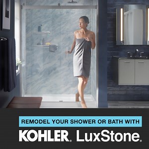 Remodel your shower with KOHLER LuxStone and customize its design to your style and needs. To get started, request a quote! | KOHLER