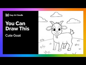 Anyone Can Draw This Cute Goat Animal Coloring Book - PROCREATE DRAWING Tutorial