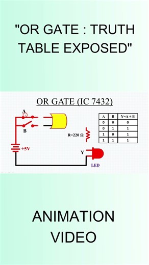 "OR GATE : TRUTH TABLE EXPOSED, #animationvideo,#electroniclab,#experiment,#electronic, #short