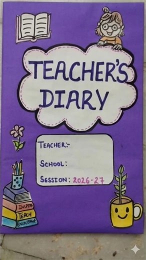Teacher's diary decoration ideas , Making of boring registers the glowee one #shorts