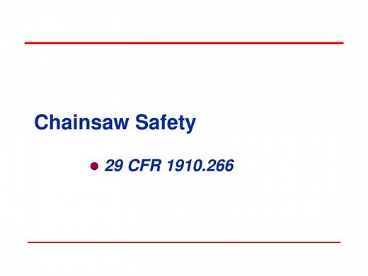 Chainsaw Safety - SlideServe