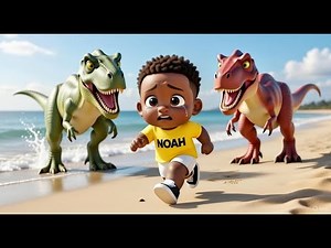 🦖 Dinosaur at the Beach 🏖️| Fun Dino Song & Dance for Kids | Baby Noah Songs