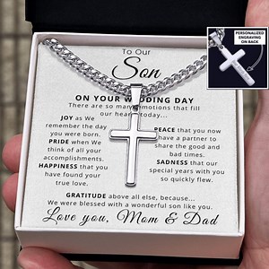 Groom Wedding Necklace From Parents, Wedding Day Gift for Son, Heartfelt Groom Keepsake Jewelry - Etsy