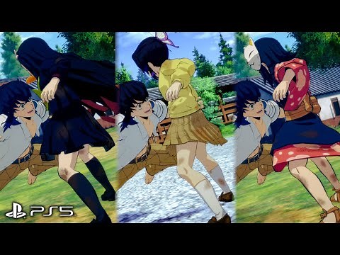 DEMON SLAYER: KIMETSU NO YAIBA PS5 "4K 60fps" | Academy Inosuke Play Wrestling with All Girls