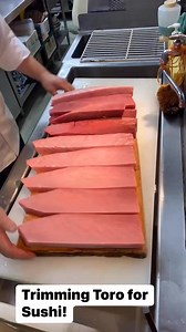 129K views · 1.3K reactions | The art of trimming toro blocks for sushi! ✨ #ToroSushi #SushiCraft | Markjohn Flores | Facebook