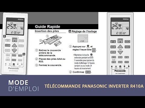 Mode d'emploi Télécommande Climatiseur Panasonic Inverter R410A