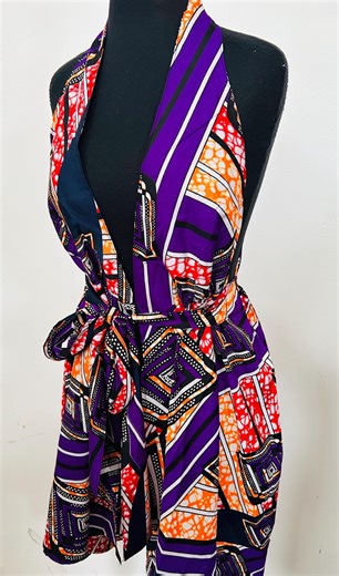 Purple Ankara Vest, Women’s African Jacket Vest, Fits SM-LG Freesize - Etsy