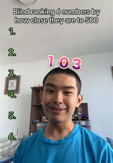 Rank 6 Numbers by How Close They Are to 500