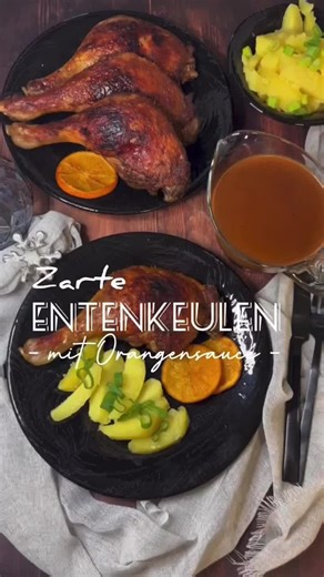 Saftige Entenkeulen mit Orangensoße im Thermomix