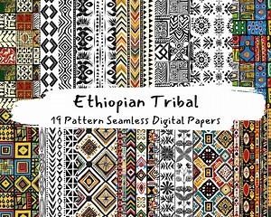 Ethiopian Tribal Pattern Seamless Digital Papers - Printable Scrapbook Paper Instant Download, Commercial Use, 300dpi - Etsy