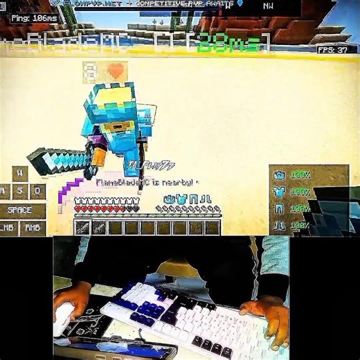 Minecraft pvp with Handcam | mojolauncher pvp | #minecraft #shorts