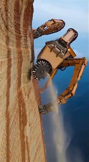 Massive Machine Breaking Through the Rock Wall#GiantMachine #IndustrialRobot #RockCrushing #cooking