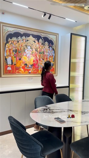 Jay Shree Ram 🙏🌺 Dining Area Crockery Unit ✨ . . . Design By @dreamintrodesigns Project Location- Ganga Platino, Kharadi. . . . #jayshreeram #ram #shreeram #ramji #diningarea #crockery #displayunit #interiör #architecture #designer #homedesign #homedecoration #homeart #wallart #ayodhyarammandir🚩 #trendingreels #trendingsongs #homeinspiration4you #homeinterior #homeideas | DreamIntro