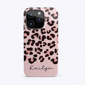 Phone Case Leopard iPhone Case Pink Personalized iPhone Case Leopard Phone Case for iPhone 17 16 Samsung Galaxy, Google Pixel Magsafe Option - Etsy