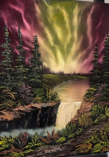 Oil paintings and prints available at my website Visualfusions.co.uk - Learn how to paint with me using oil paints & Acrylic . Im an Artist from the uk 🇬🇧 I mainly use the wet on wet ( Alla prima) painting technique on canvas using brushes & a palette knife inspired by Bob Ross & William Bill Alexander. I paint landscape portrait seascape snowscape Northern lights . Aurora galaxy Dragons dinosaurs space nature sunset animals enchanted other scenery . Handmade - Drawing Easy painting ideas - Be