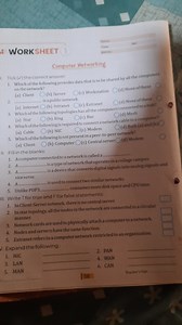 Here's a worksheet on Computer Networking.I. Tick (✓) the cor... | Filo