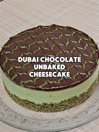 Dubai Chocolate Unbaked Cheesecake Recipe