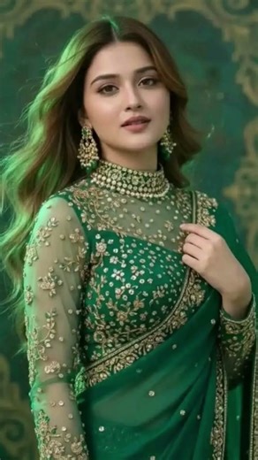 amazing net green 💚 partywear saree #stlyish #saree #sarara