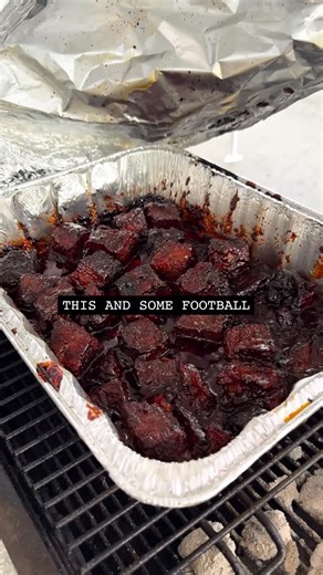 Fire & Smoke Society on Instagram: "Poor Man’s Burnt Ends 🏈 RECIPE ⬇️ 1 chuck roast Our Honey Garlic Sweet BBQ Rub (Find at Walmart and Kroger) BBQ sauce 1/2 cup brown sugar 1/2 stick of butter This is how you do it: Set up your smoker or grill for indirect cooking. Target 250-270°F. Throw a chunk of hardwood over the fire. Rub down chuck roast with Honey Garlic. Smoke roast over indirect heat until internal temp reaches 165°F and a dark bark has developed. For a 2.5-pound cut, this takes about
