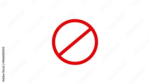 No entry icon showing deny action and blocked access status. No entry animation represents ban signal, access restriction, and not allow decision. 4k video