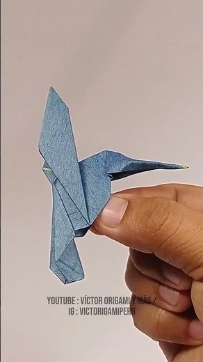 Colibrí/ Hummingbird 🐦 origami (vídeo muestra) #origami #arteenpapel #diy
