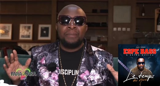 Après le générique "Le temps des Noces" sorti il y a de cela une année, l’album du guitariste🎸 légendaire d’Extra Musica #Espe_Bass verra enfin le jour le 24 décembre 2025. Roga Roga nous l’a confirmé sur le plateau de la célébrissime émission "Fara Fara" d’Hugues Vogel. | Afribuzz Media