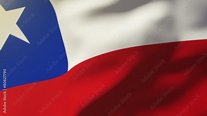 Chile flag waving in the wind. Looping sun rises style