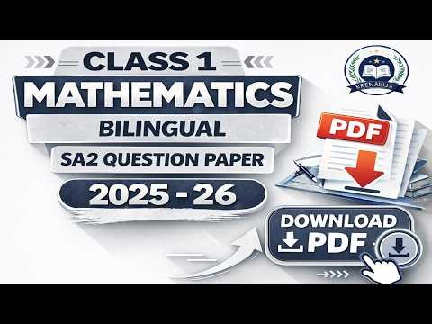 Mathematics Class 1 bilingual SA2 question paper 2025 - 26