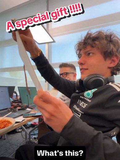 A special gift 📜 #mercedesamgf1 #f1 #mercedesf1