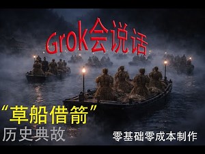 解密GROK说话功能！ChatGPT+Grok软件生成“草船借箭”历史典故视频 ！全程干货无保留分享！