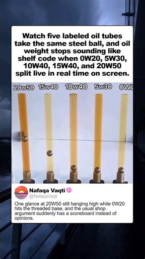 OIL WEIGHTS DROP TEST SIDE BY SIDE
