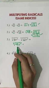 Multiplying Radicals with the same indices #radicals #mathreview #mathematics #tutorial