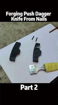 Forging a Push Dagger Knife From Nails | Part 2 . . . . #damascus #handmade #bladesmith #howitsmade