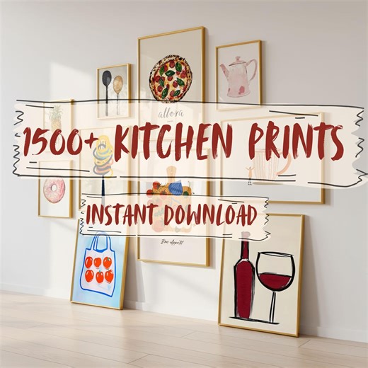 1500  Kitchen Prints Bundle, Food Art Gallery Wall Set (instant Download) - Etsy