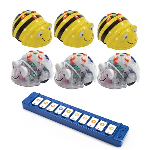 TTS 3 Bee-Bot & 3 Blue-Bot Programmable Robot STEM Learning Bundle with FREE Tactile Code Reader for Coding, Office, Home, School & Classroom Use