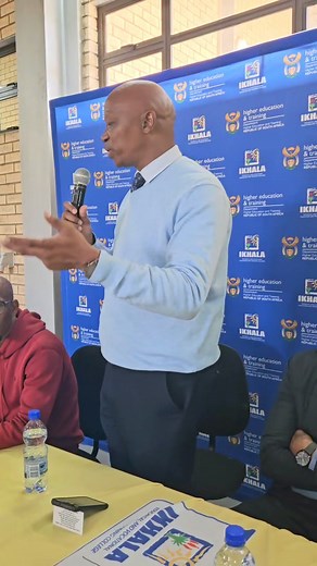 Mr Ntlangano the Principal of Ikhala TVET College, welcomed everyone at the Ikhala TVET College and further urged leaners to take advantage of the opportunities available for them #DHETCareerGuidance | DHET