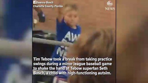 Tebow homers after meeting young fan with autism