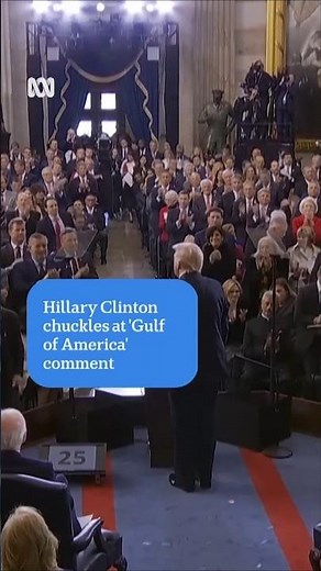 Hillary Clinton laughs at Donald Trump's 'Gulf of America' comment | ABC NEWS
