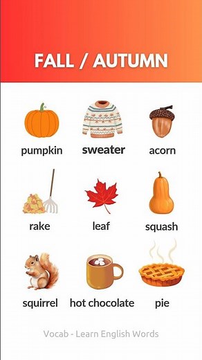 Fall Vocabulary for English Learners 🍁 | Learn Autumn Words in English