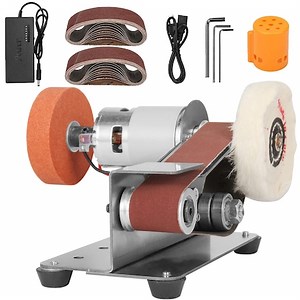 Mini slefuitor cu banda 3 in 1, ascutitor de cutite la 15 grade, masina de slefuit cu slefuit electric de banca, slefuitor tampon cu 7 viteze reglabile, pentru artizanat, lemn, metal, scule, vanatoare, cutite crete si de bucatarie, WALALLA - eMAG.ro