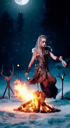 Ritual dance of a Viking girl