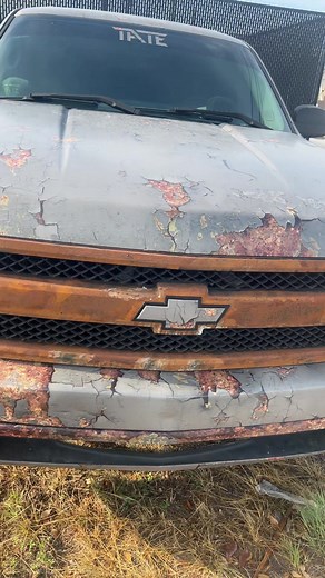 @tatedesign aged this truck 60 years in just 2 days. Looks amazing. #fyp #carwrap #rustwrap