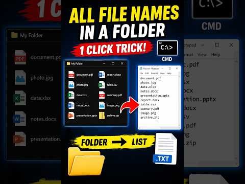 Copy All File Names in Seconds 💻 | CMD Trick (No Copy Paste)