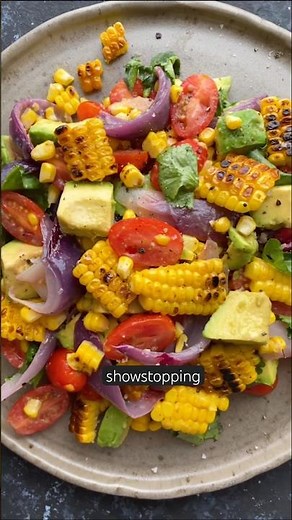 Showstopping Grilled Corn Avocado Salad Great for picnics, bbqs and potlucks. Salad everyones love