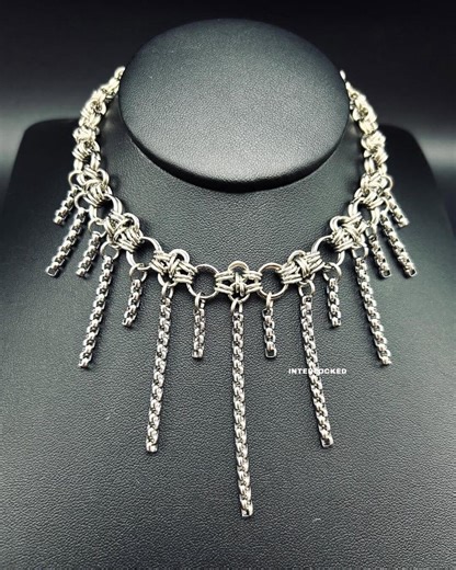Handmade Spiked Gothic Cross Chainmail Necklace, Stainless Steel Choker, Punk Alt Style - Etsy